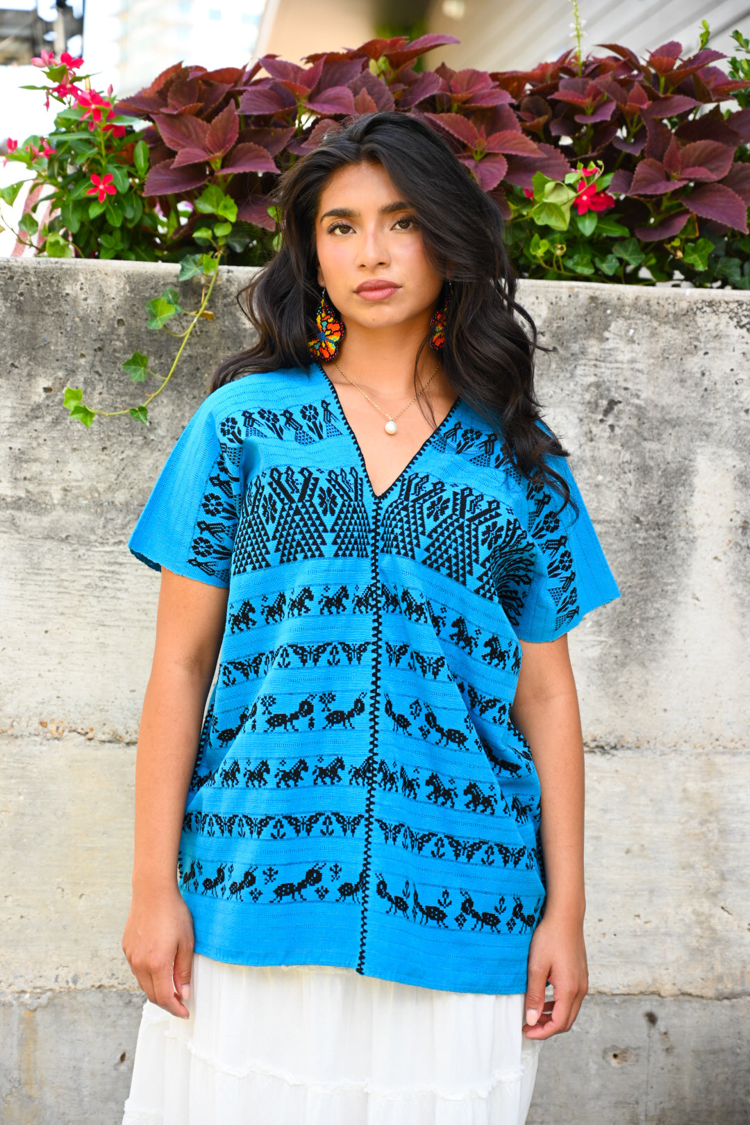 Animalitos Royal Blue Huipil