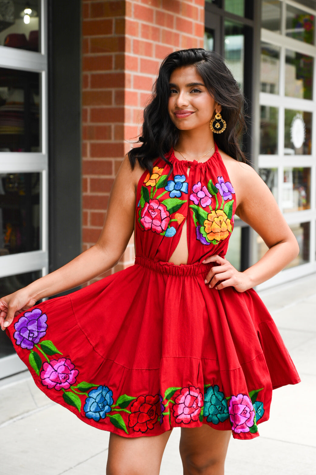Ardiente Flared Dress - Spicy Red