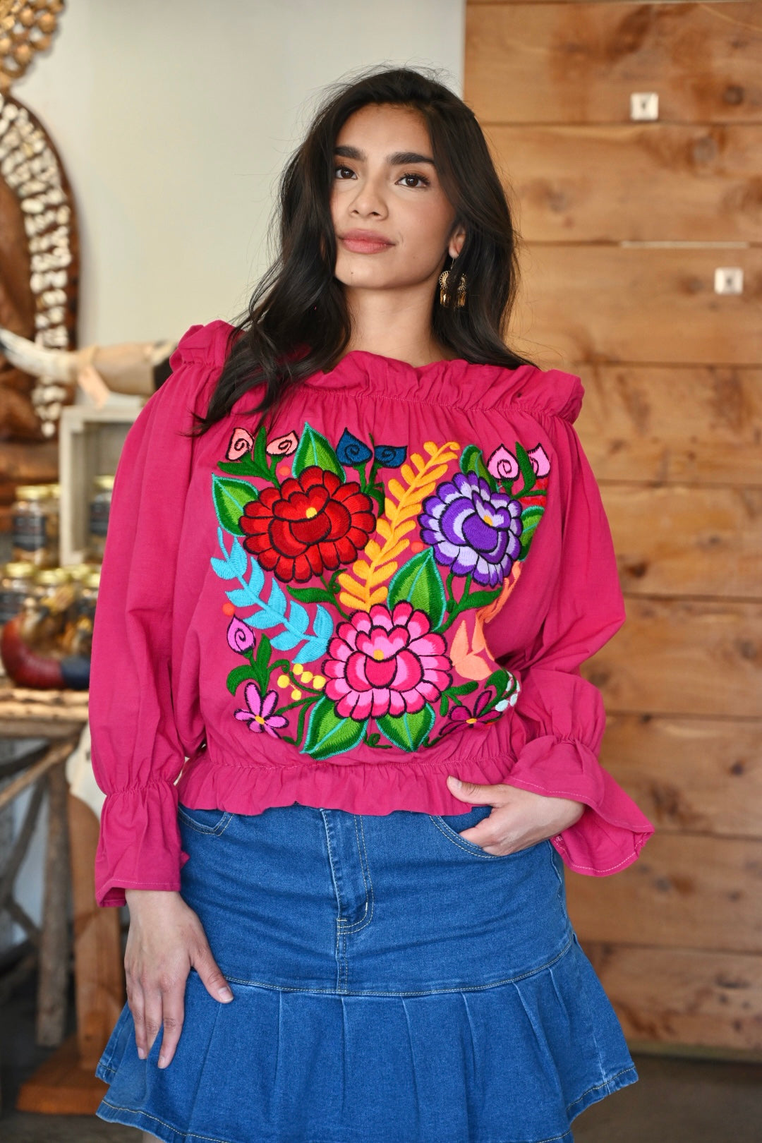 Trisha Off-Shoulder Bubble Top - Pink Folklore & Tradition Trisha Off-Shoulder Bubble Top - Pink Folklore & Tradition