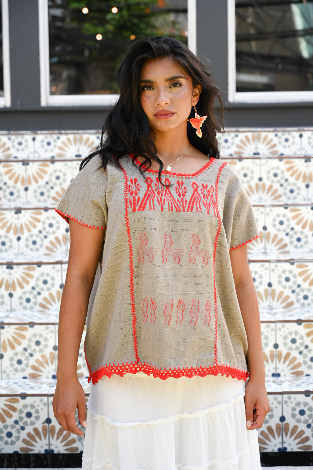 Beige Crochet Huipil