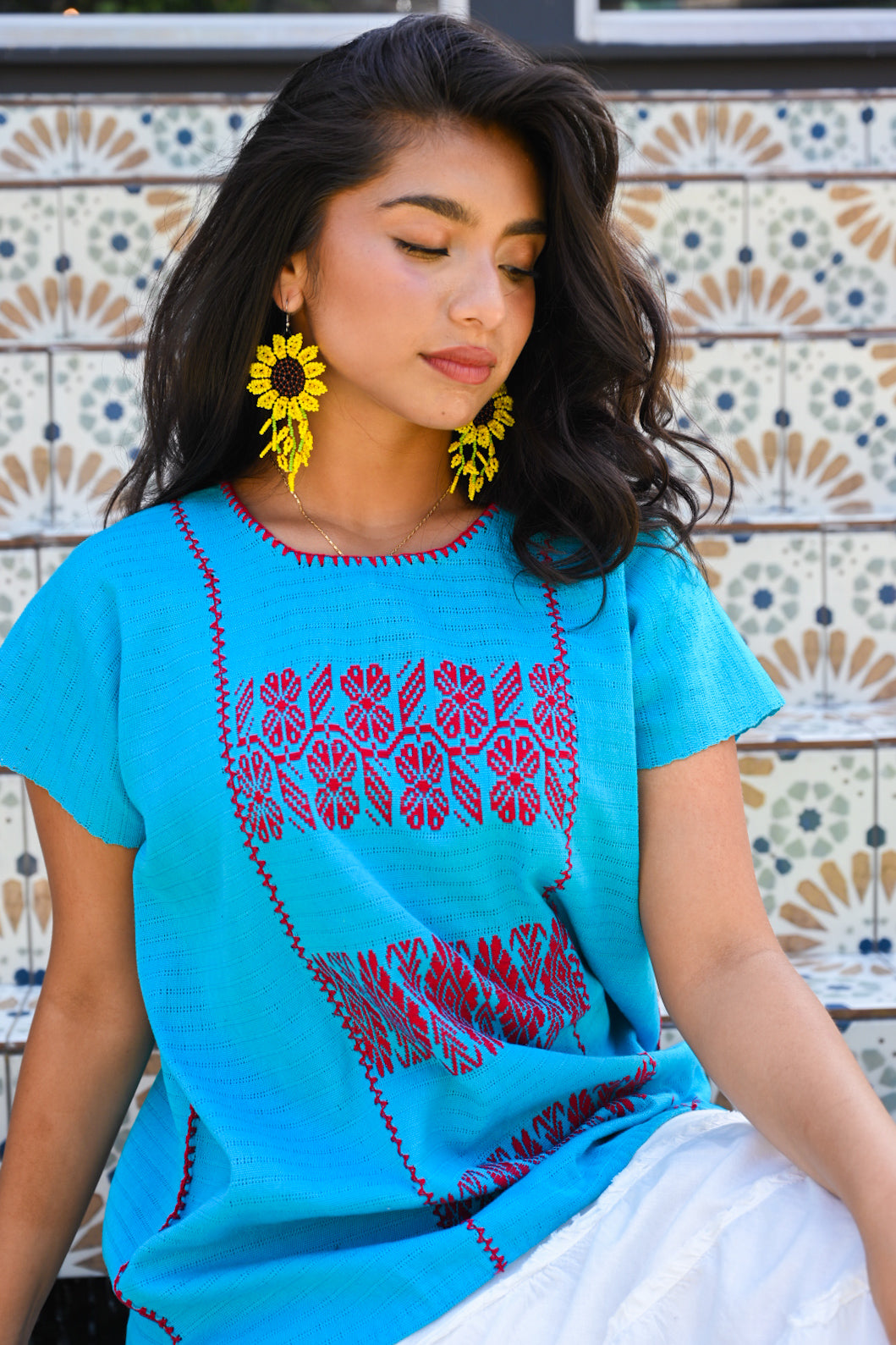 Flores Rojas Huipil