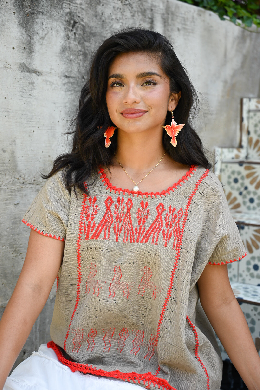 Beige Crochet Huipil