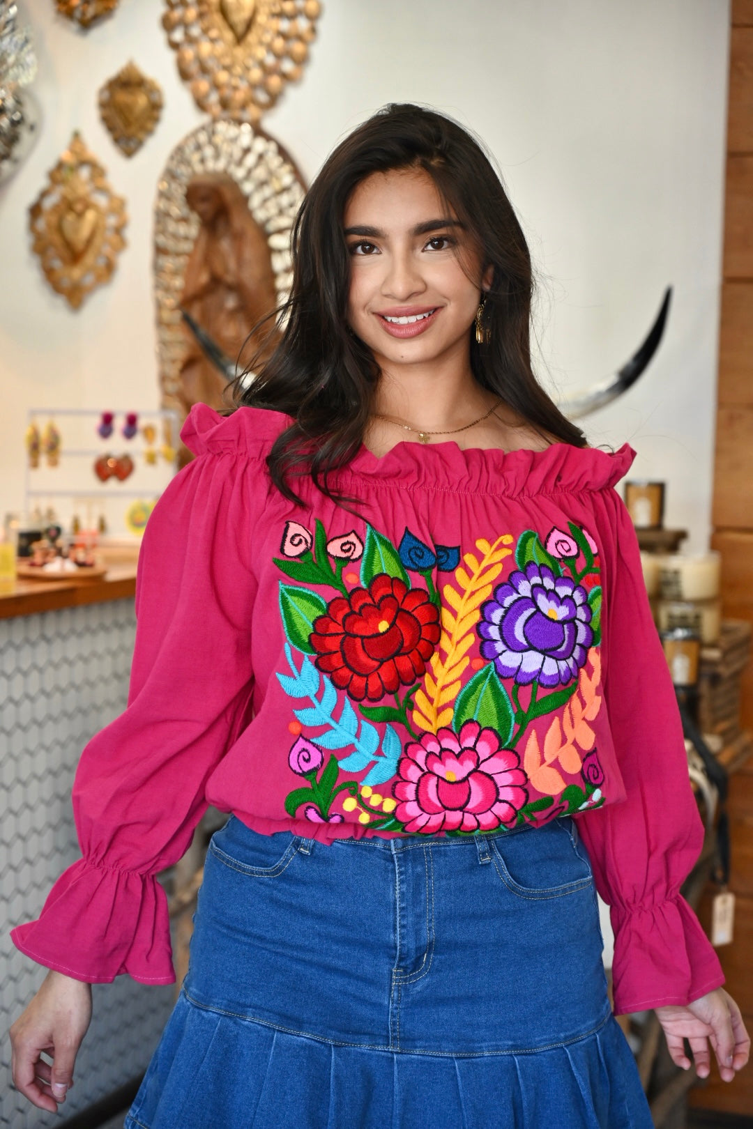 Trisha Off-Shoulder Bubble Top - Pink