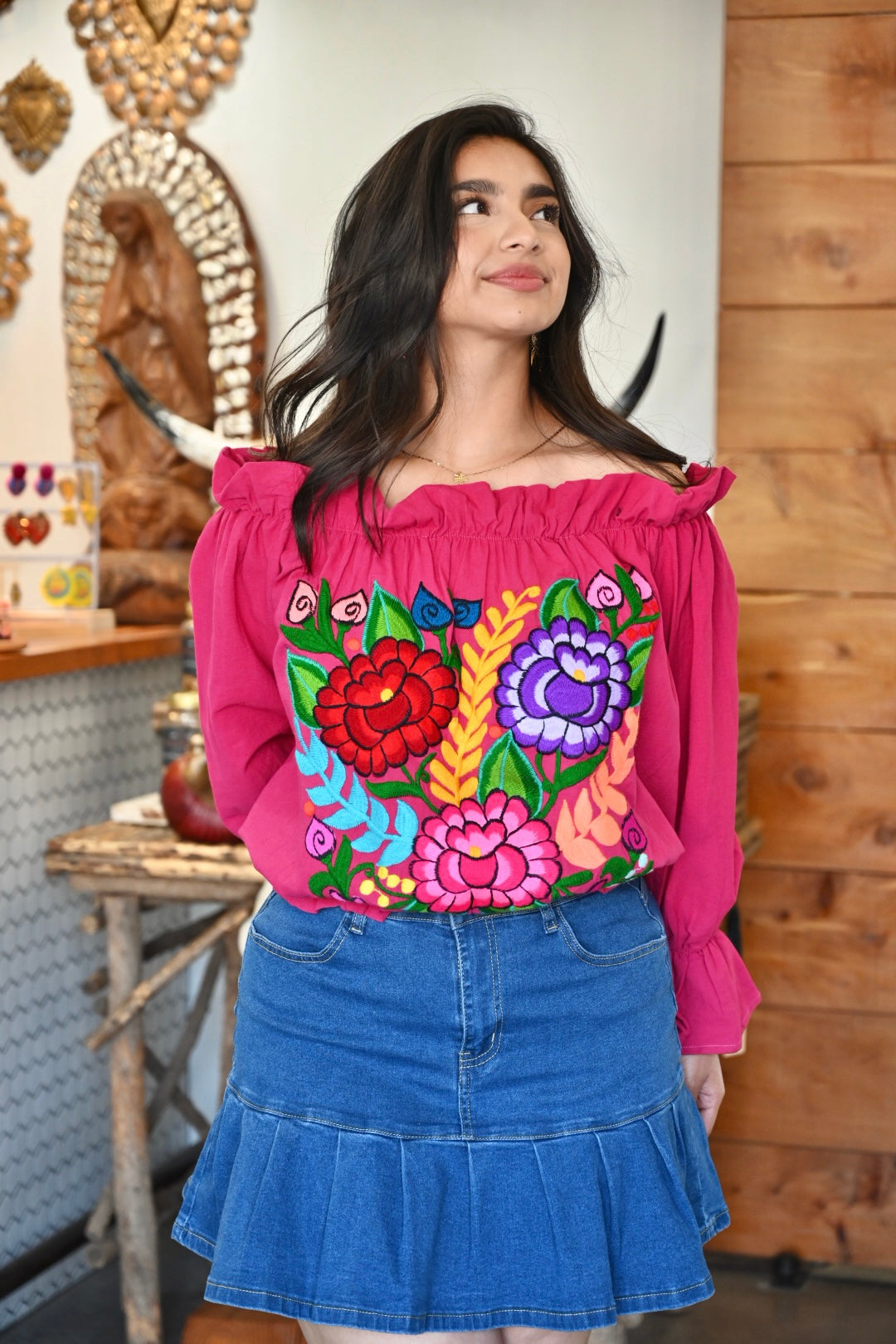 Trisha Off-Shoulder Bubble Top - Pink
