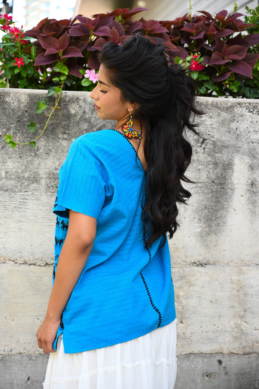 Animalitos Royal Blue Huipil