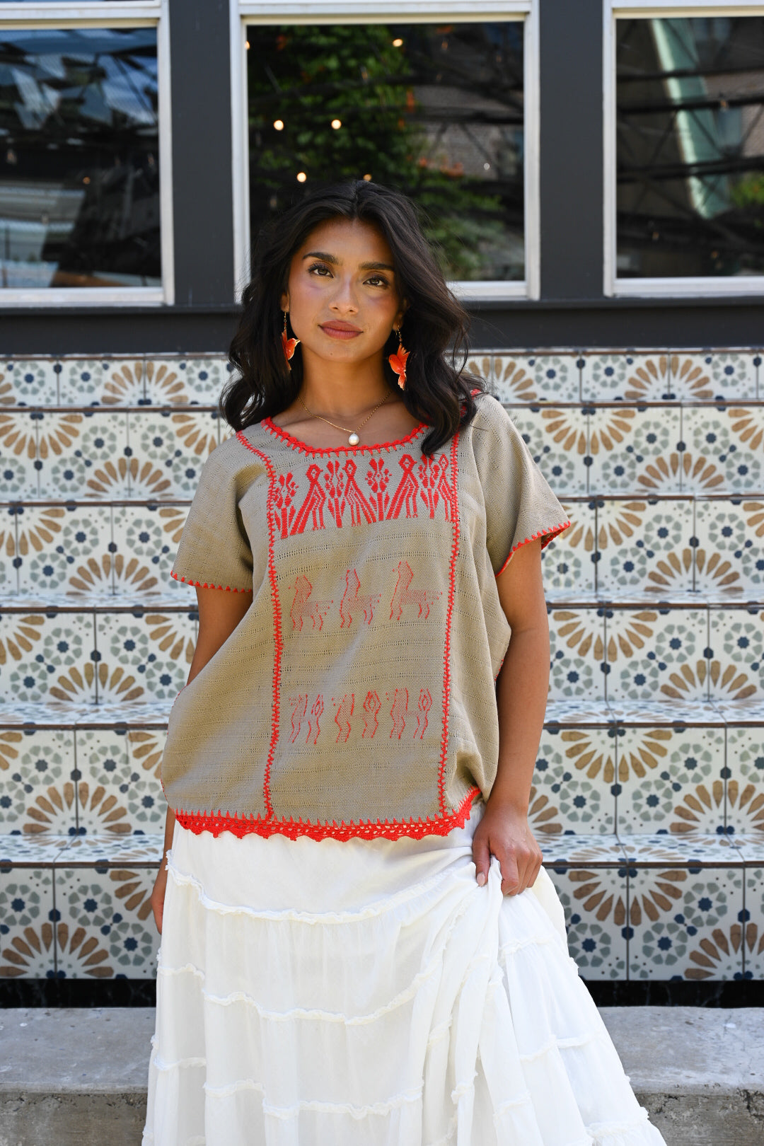 Beige Crochet Huipil