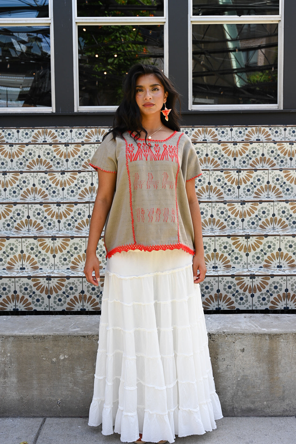 Beige Crochet Huipil