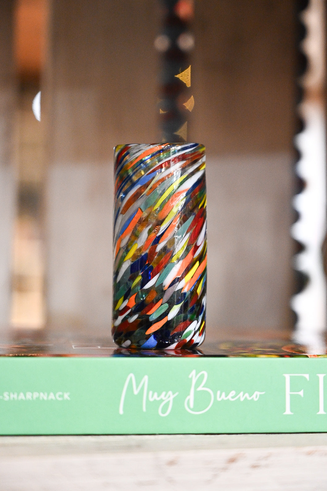 Hand Blown Confetti Shot Glass