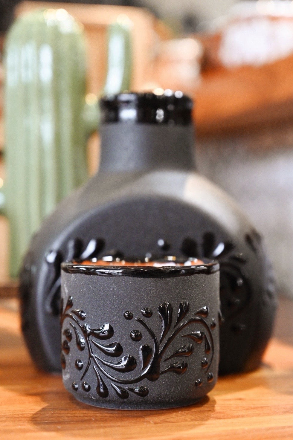 Black Talavera Carafe