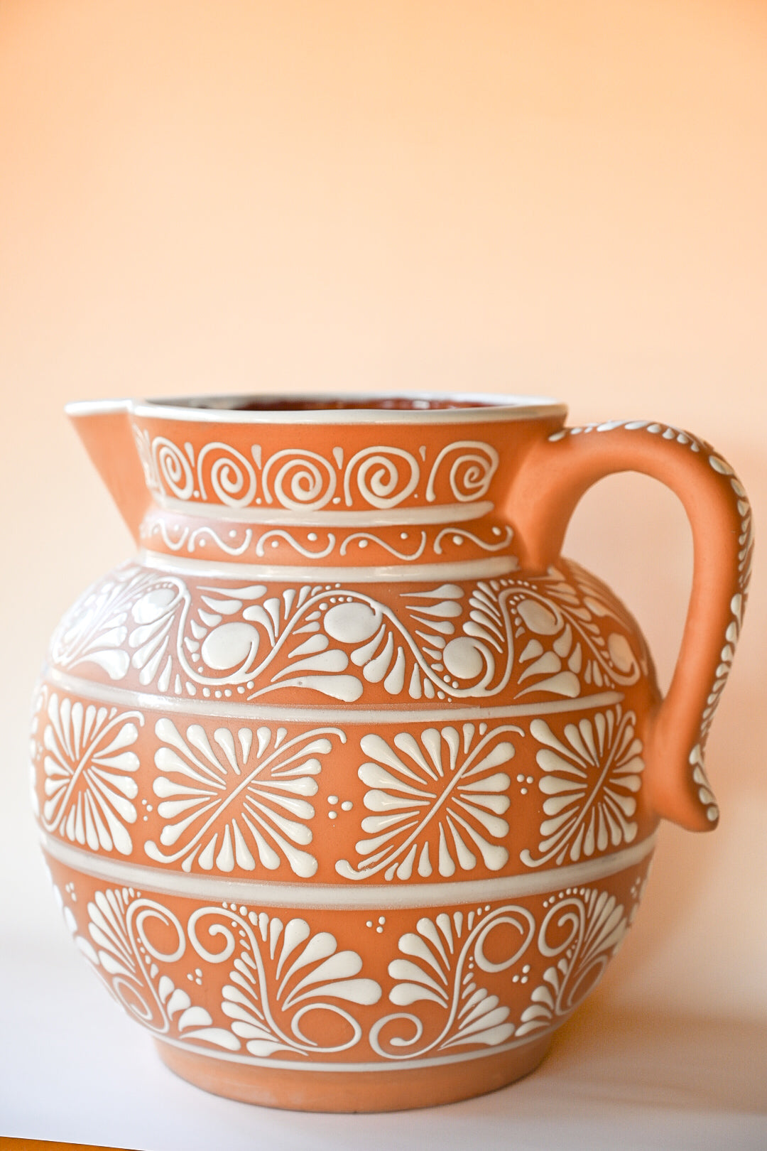 Jumbo Talavera Pitcher - White