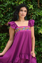 Tolima Ruffle Maxi Dress PLUM