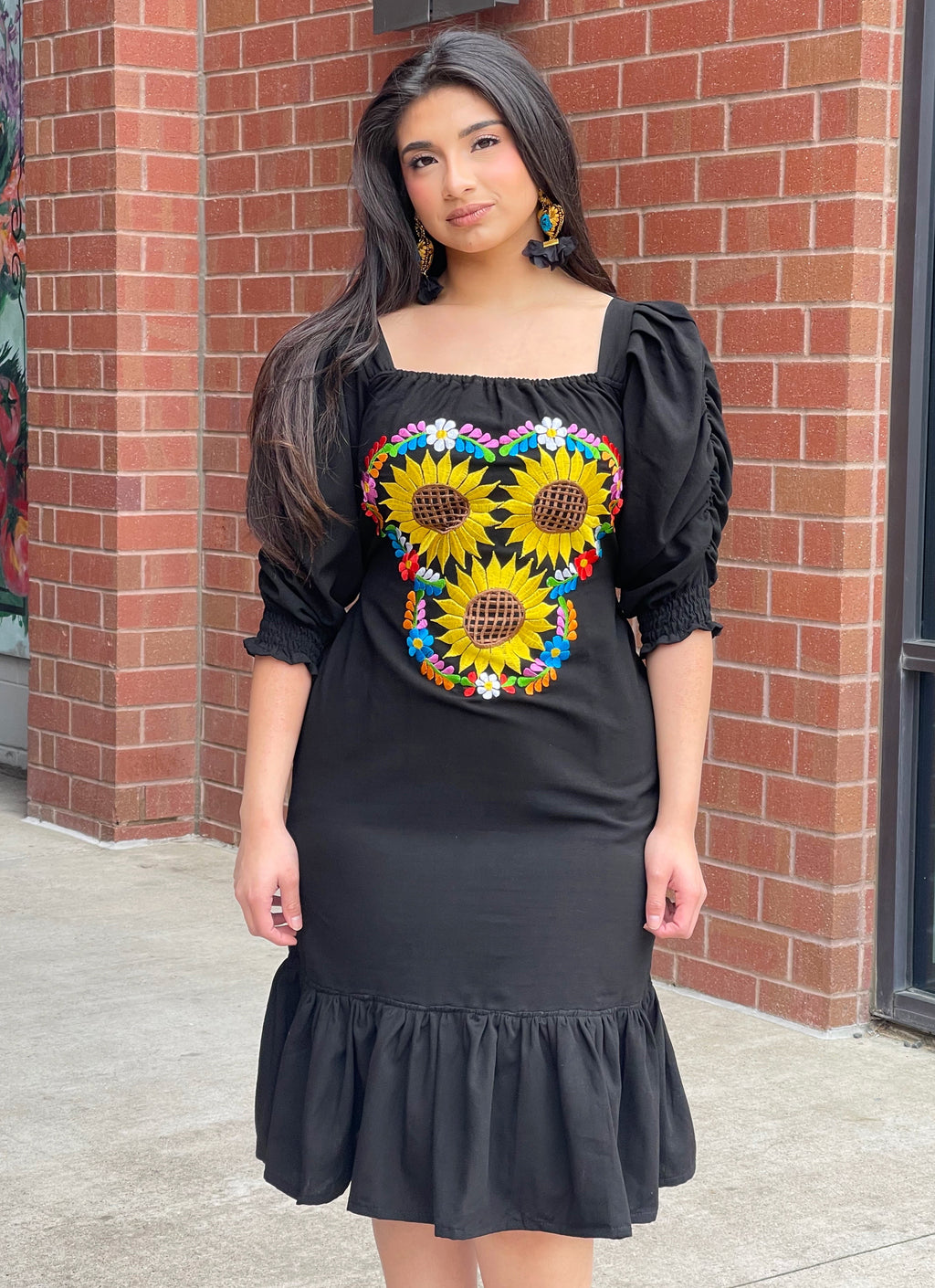 Carmen Puff-Sleeve Dress