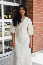 Isela Barrel Sleeve Midi Dress