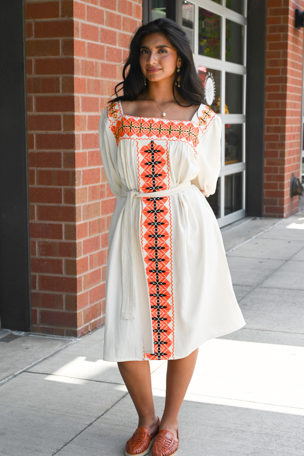 Tangerine Geo Dress