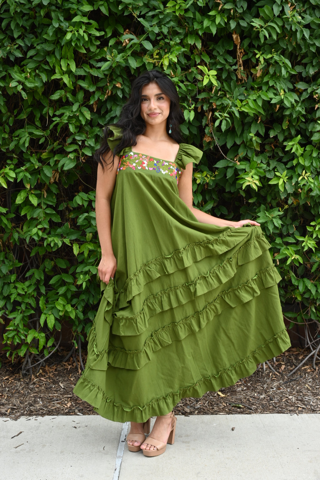 Tolima Ruffle Maxi Dress VRD