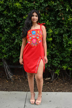 Pétalo Slit Dress - Red