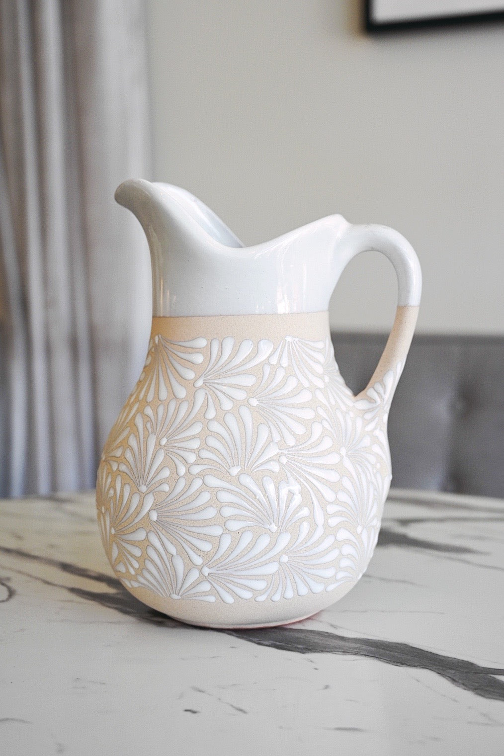 White Talavera Pitcher