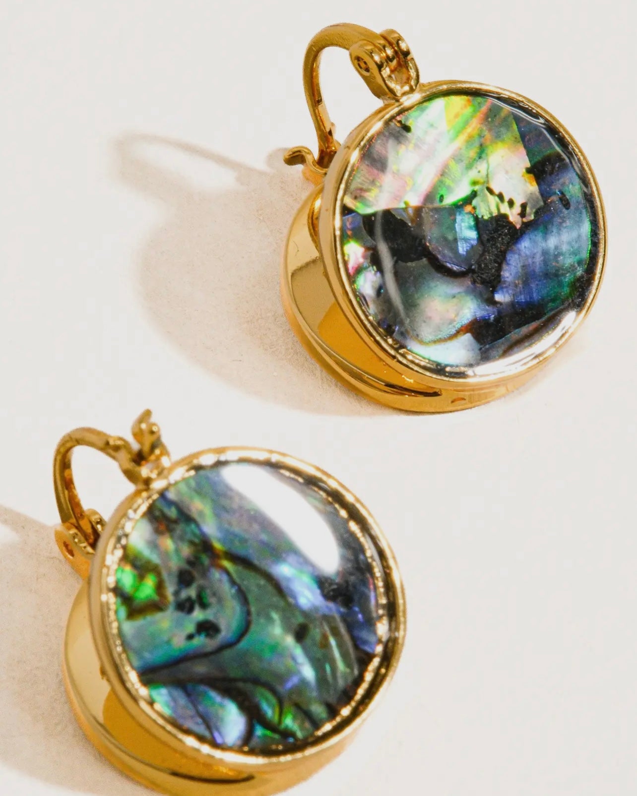 Sava 18K Gold Abalone Shell Earrings