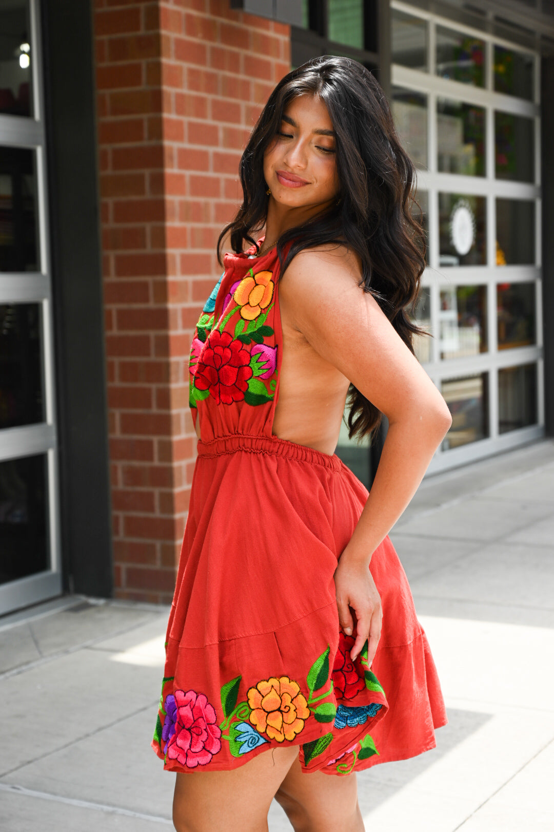 Ardiente Flared Dress - Toasted Orange
