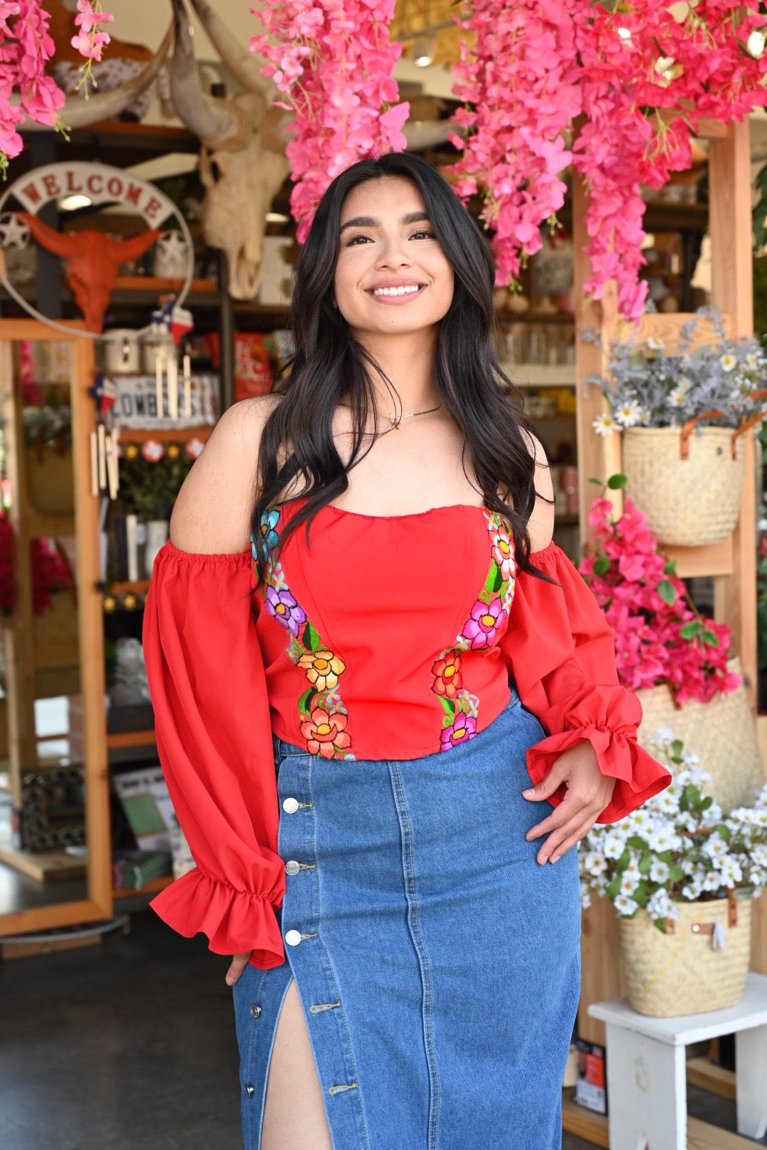 Whimsical Off-Shoulder Puff Sleeve Top