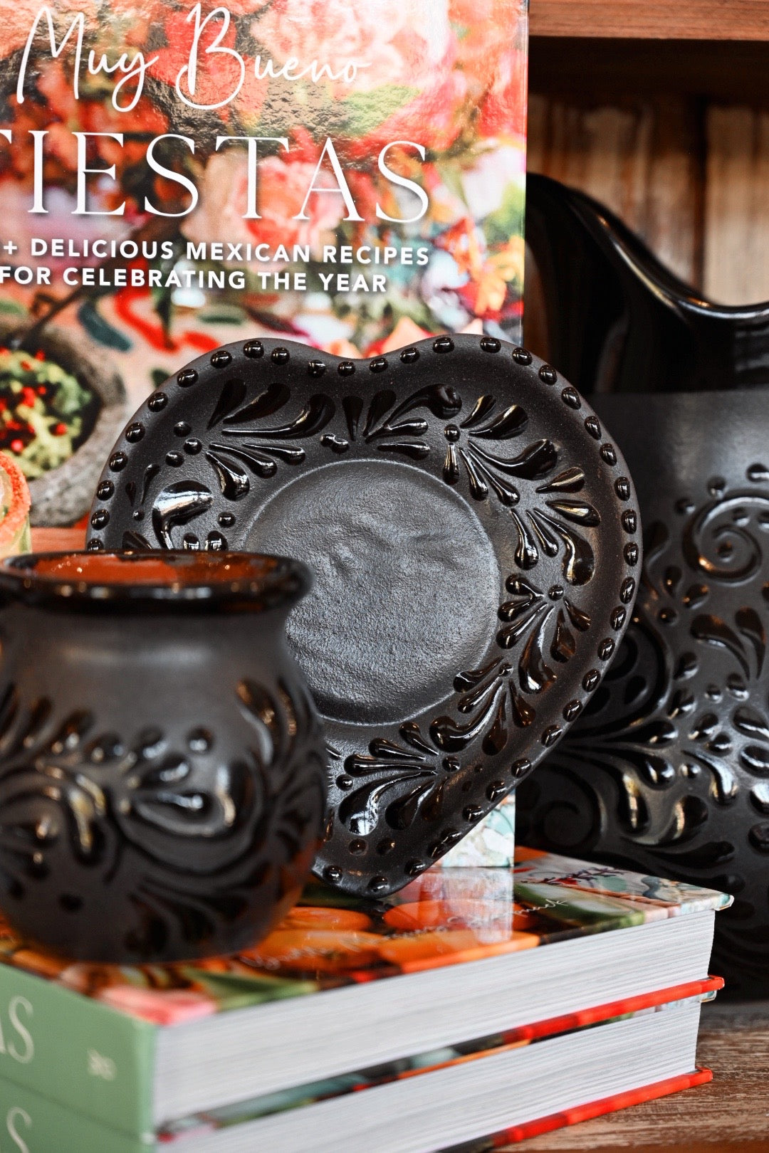 Black Talavera Heart Plate