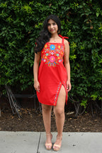 Pétalo Slit Dress - Red
