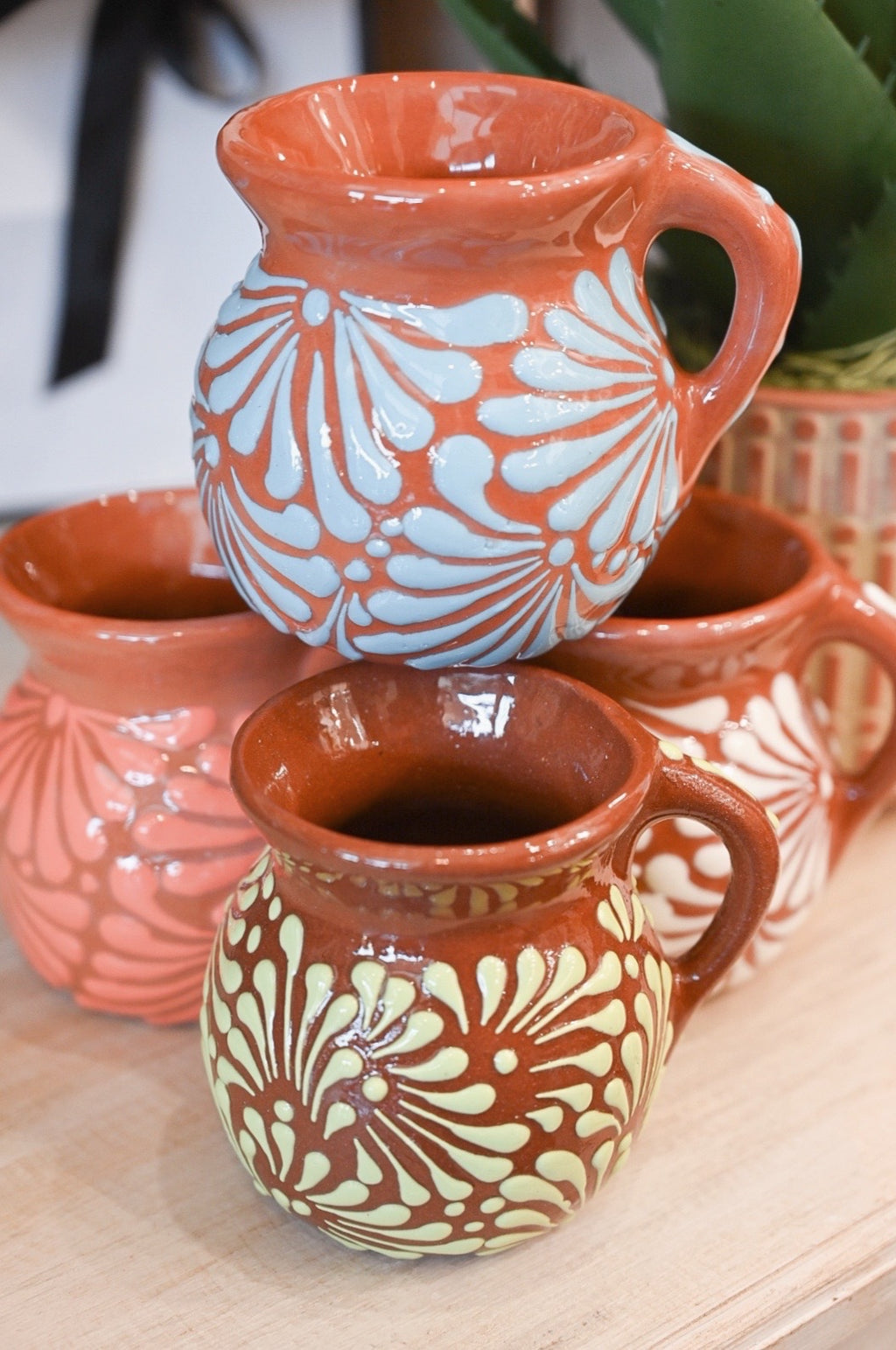 Glossy Soft Blue Talavera Mug