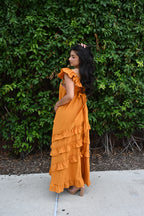Tolima Ruffle Maxi Dress TRA