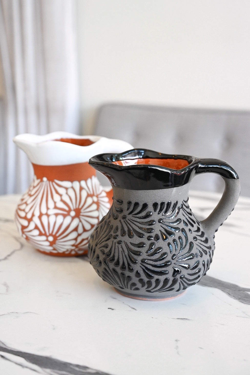Grey Talavera Pitcher