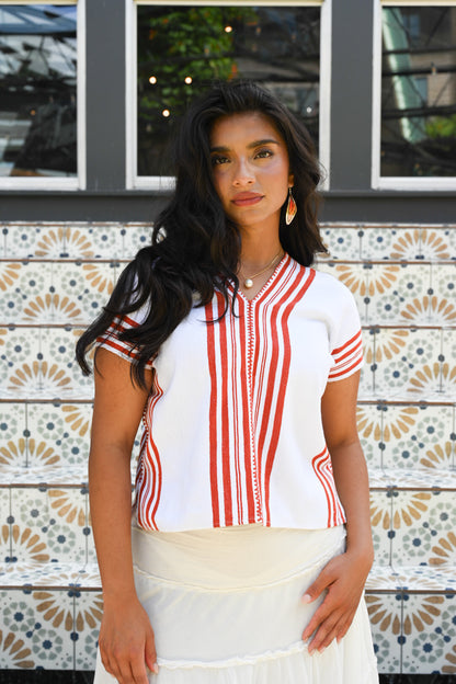 Longhorn Cropped Huipil