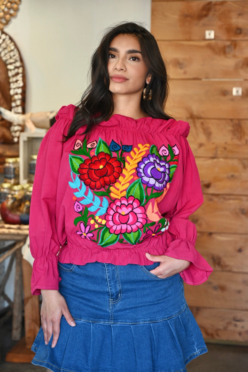 Trisha Off-Shoulder Bubble Top - Pink