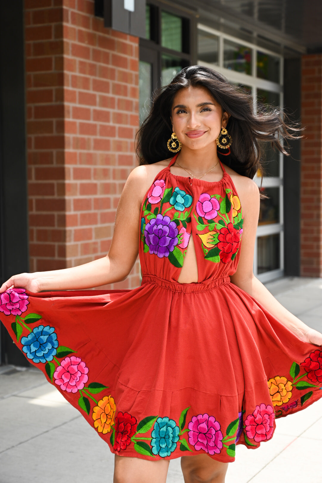 Ardiente Flared Dress - Toasted Orange
