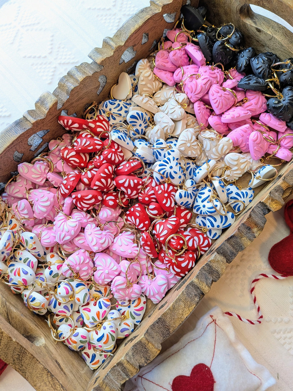 Talavera Puffy Heart Earring