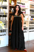 Tolima Ruffle Maxi Dress - BLK