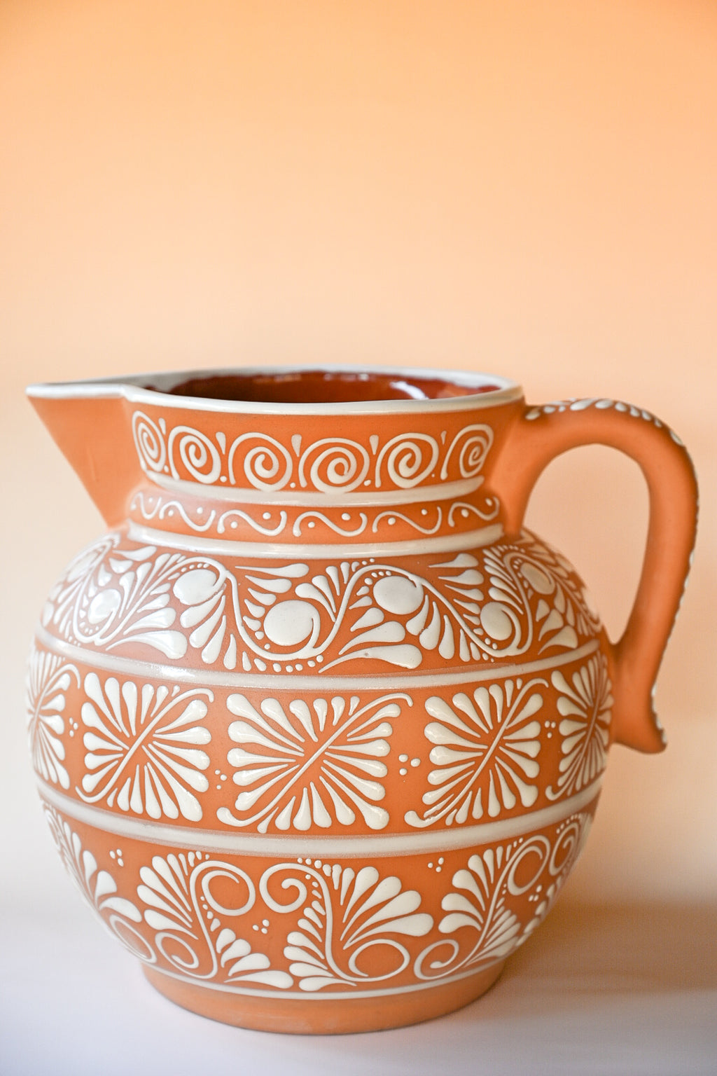Jumbo Talavera Pitcher - White