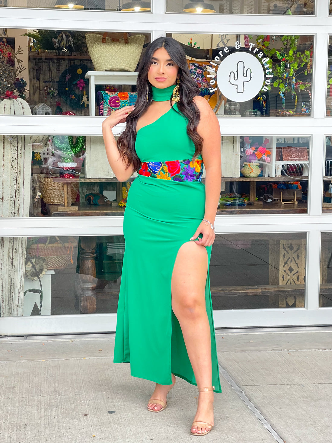 Emmeline Slit Dress - Green