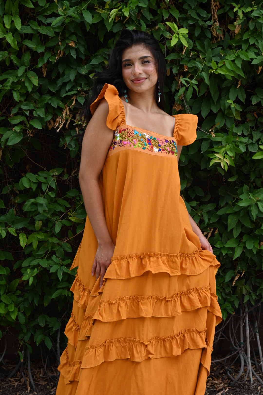 Tolima Ruffle Maxi Dress TRA