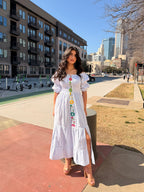 Cassandra Puff-Sleeve Midi Dress