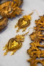 Gold Sacred Heart Earrings