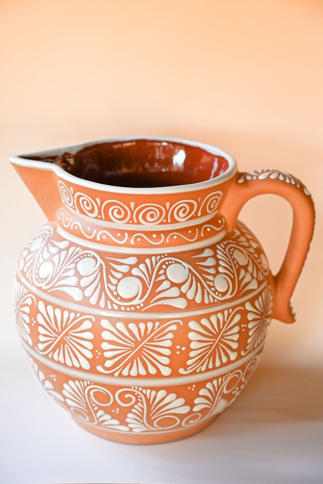 Jumbo Talavera Pitcher - White