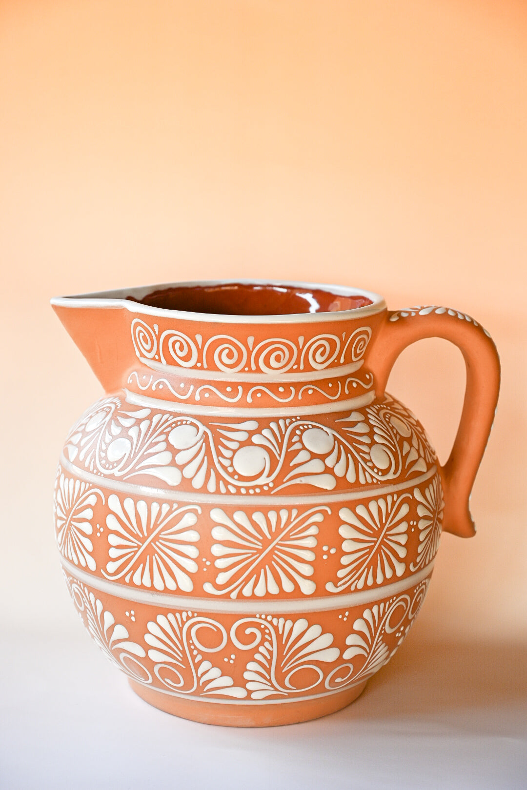 Jumbo Talavera Pitcher - White