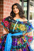 Triple Lace Professional Dress - Blue Silk