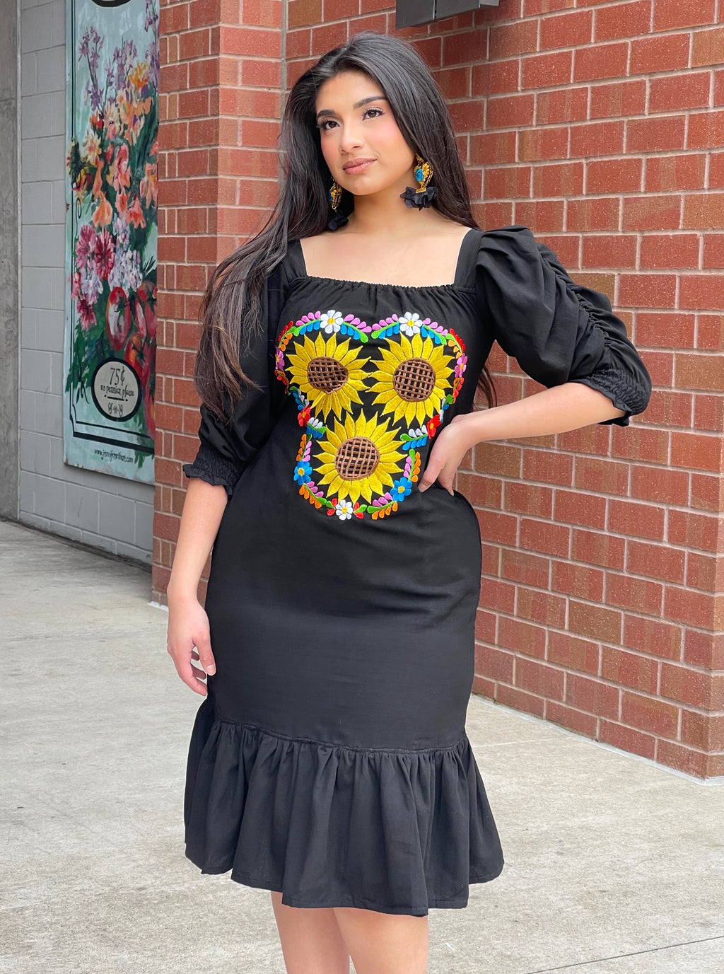 Carmen Puff-Sleeve Dress