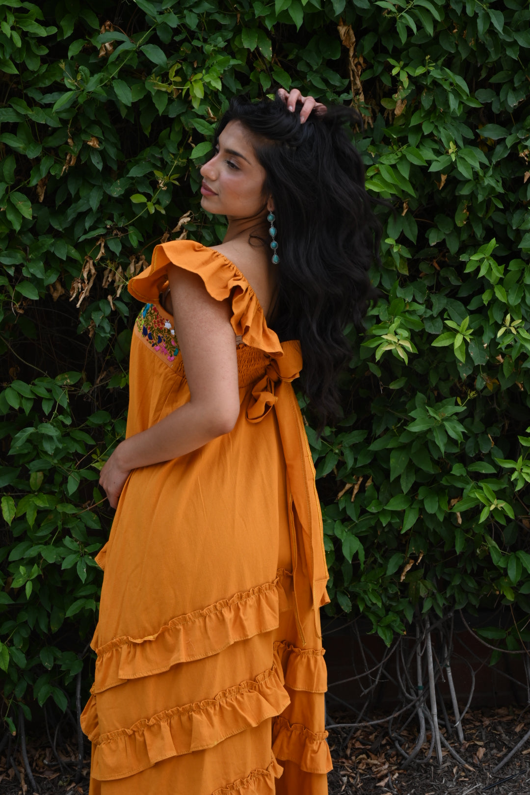 Tolima Ruffle Maxi Dress TRA