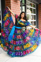 Triple Lace Professional Dress - Blue Silk
