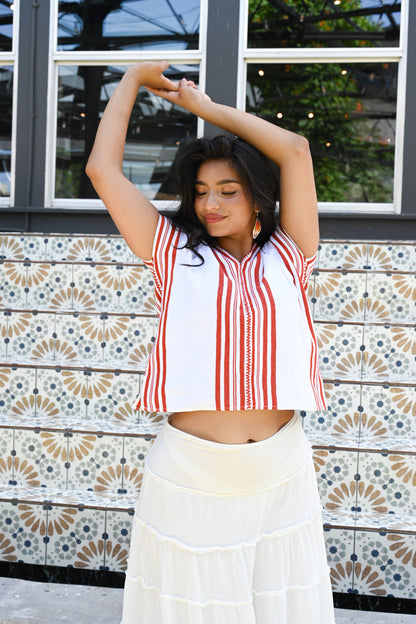 Longhorn Cropped Huipil