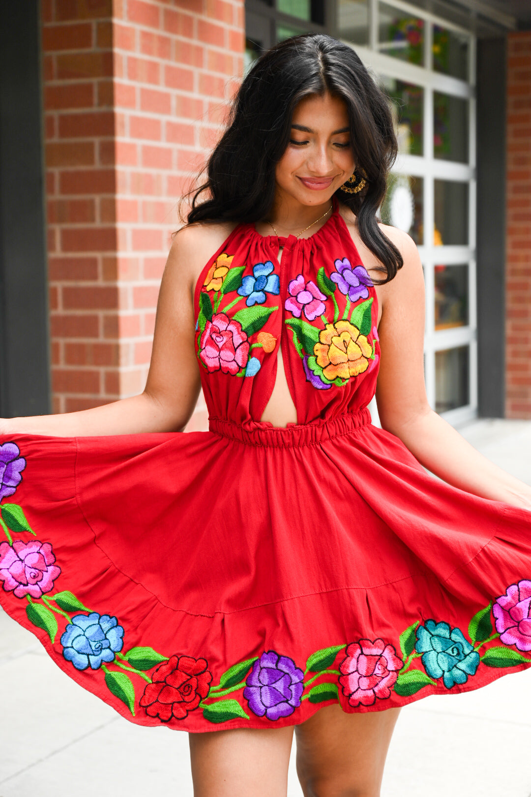Ardiente Flared Dress - Spicy Red