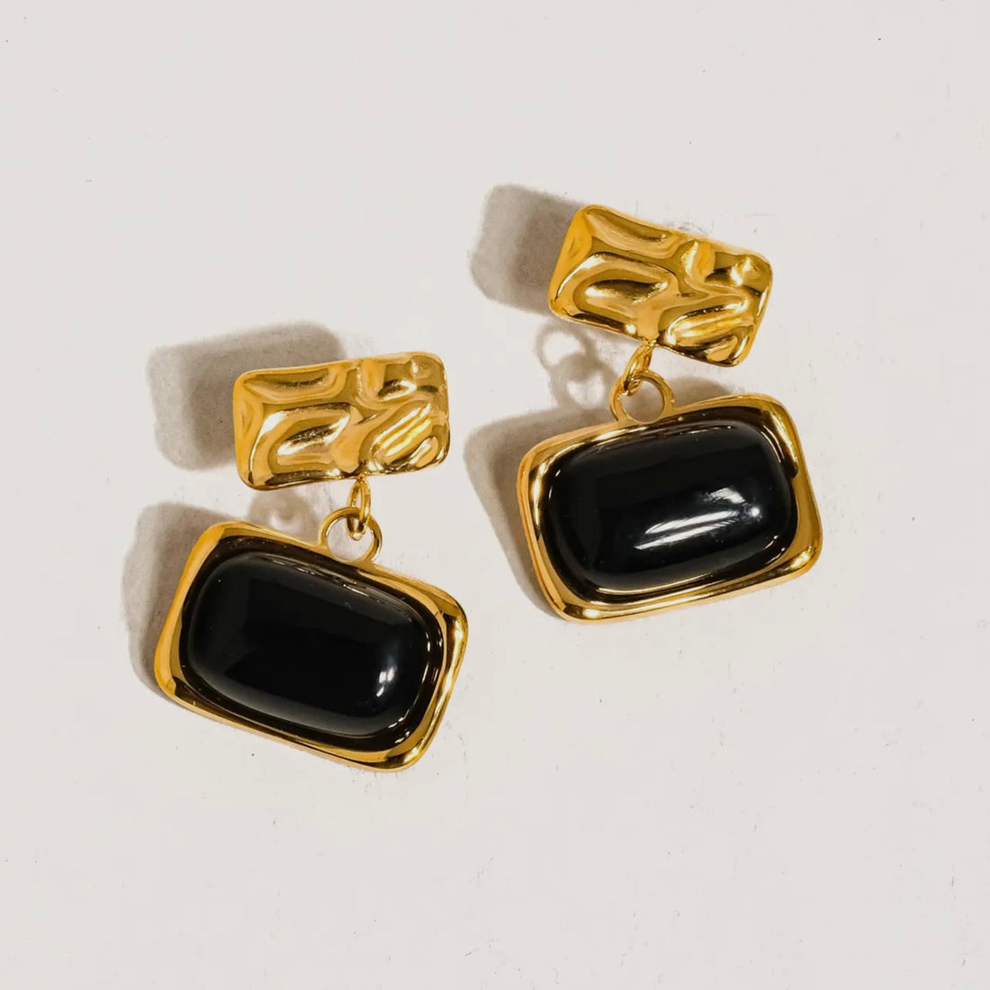 18K Rectangle Dangle Earring