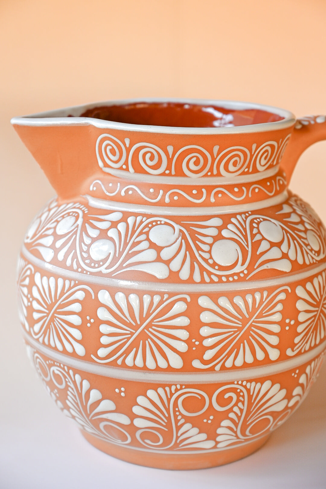 Jumbo Talavera Pitcher - White