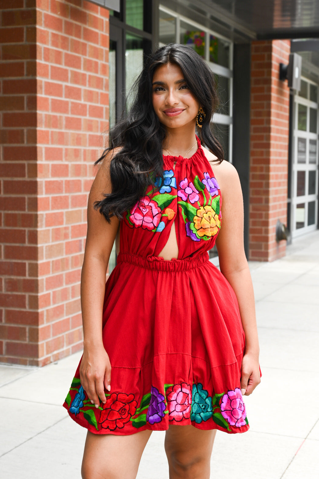 Ardiente Flared Dress - Spicy Red